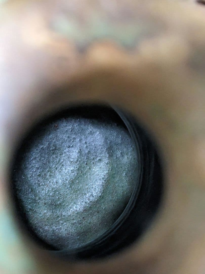 ♦朝鮮 李朝陶磁 透かし彫り 麻の葉 幾何学文様 梅瓶 大正〜明治時代 古美術品