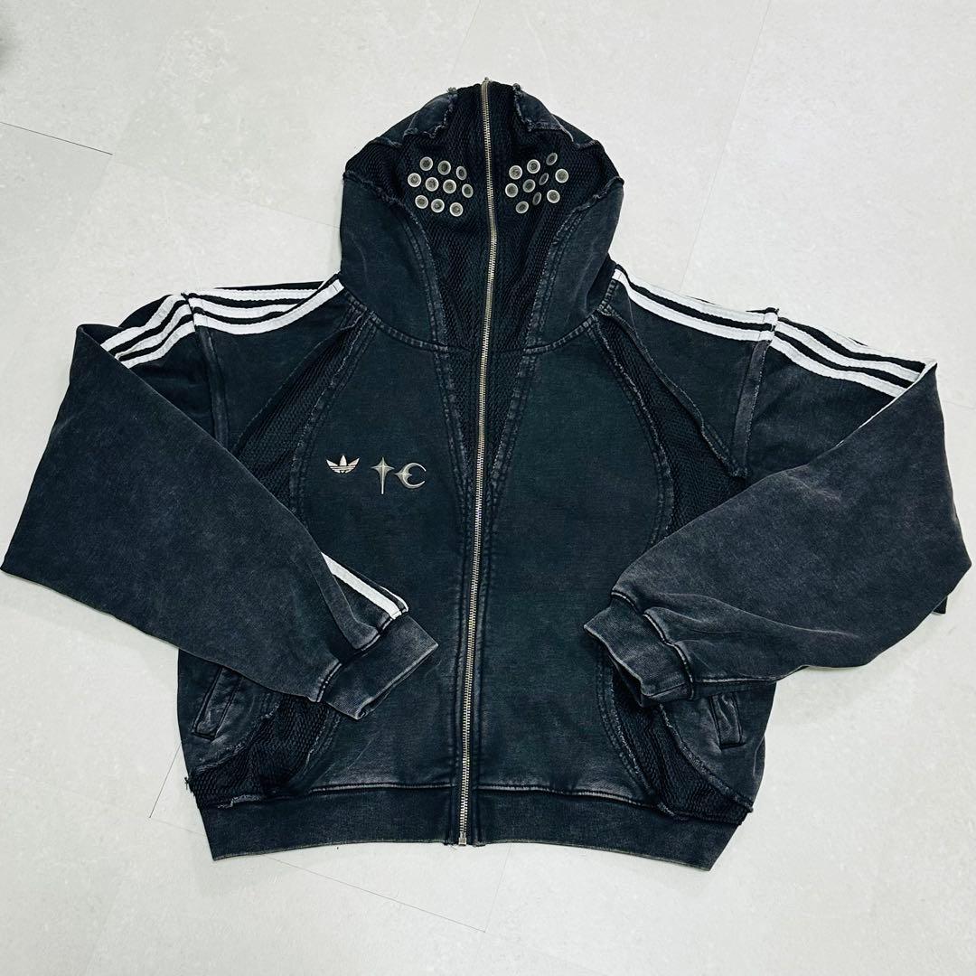 Thug club × adidas zipup パーカー 黒