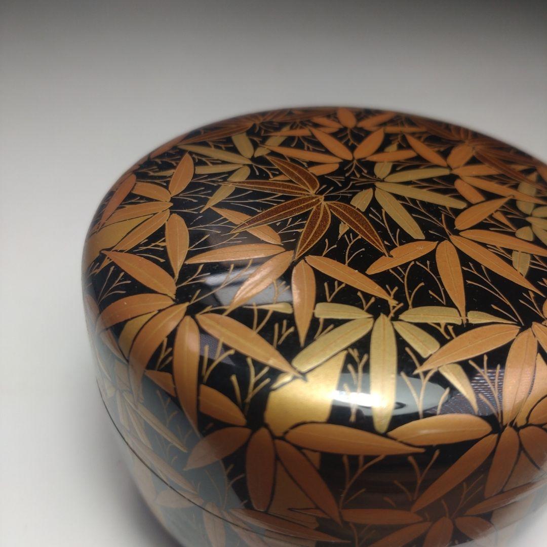 イ215 棗『稚園作』『竹林蒔絵平棗　共箱』漆塗　茶道具