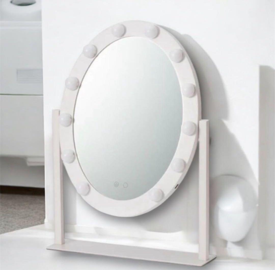 Francfranc フッツェ ハリウッドミラー ラウンド L ホワイト