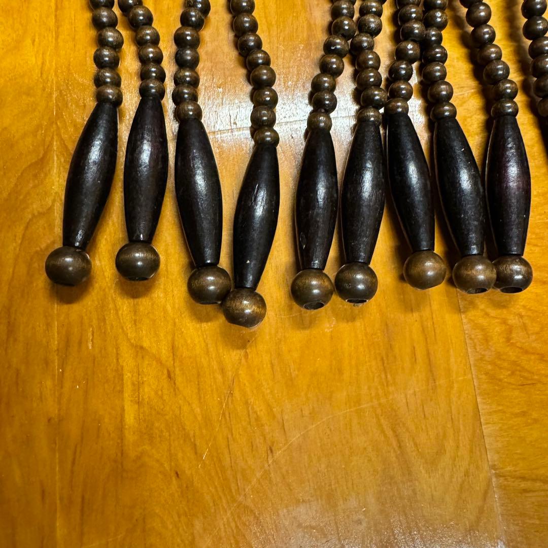 T【2点セット】珠暖簾　濃茶　85cm×150cm レトロ　木製　珠のれん