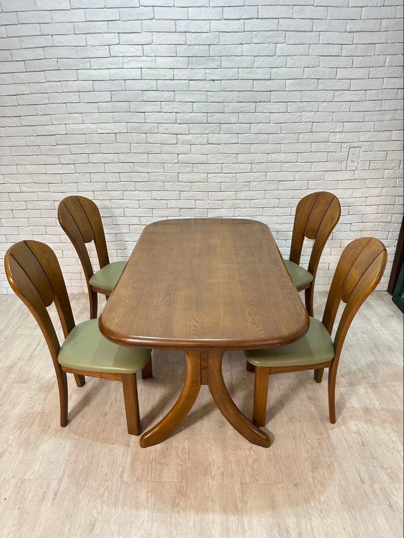 【東京都内23区配送無料】浜本工芸　定価35万ダイニングテーブル　＋チェア4脚