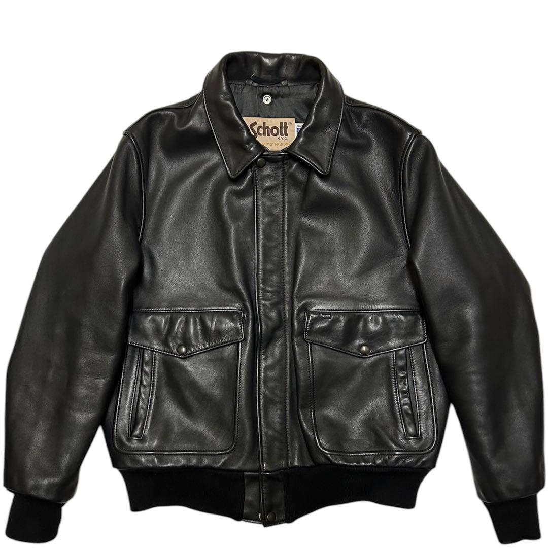 ジャケット・アウター Supreme 16FW Leather A-2 Fight Jacket M