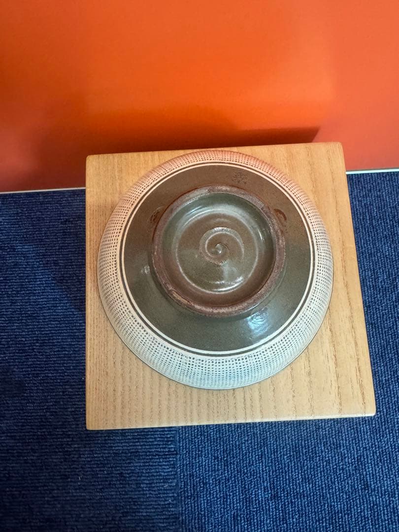 1874 高麗焼　黄章洙作　花三鳥暦手文　茶碗　時代物