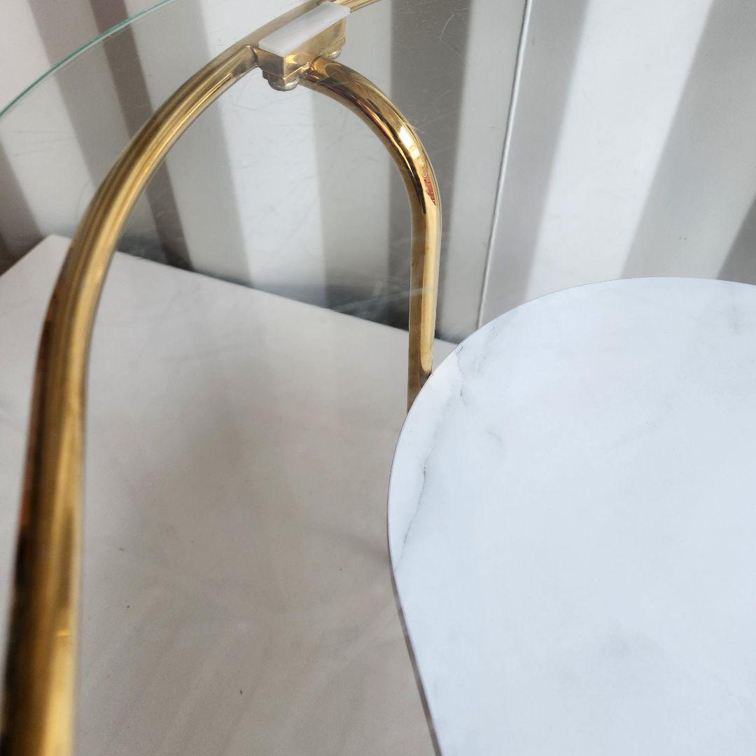 francfranc レガートコーヒーテーブル ゴールド×マーブル S