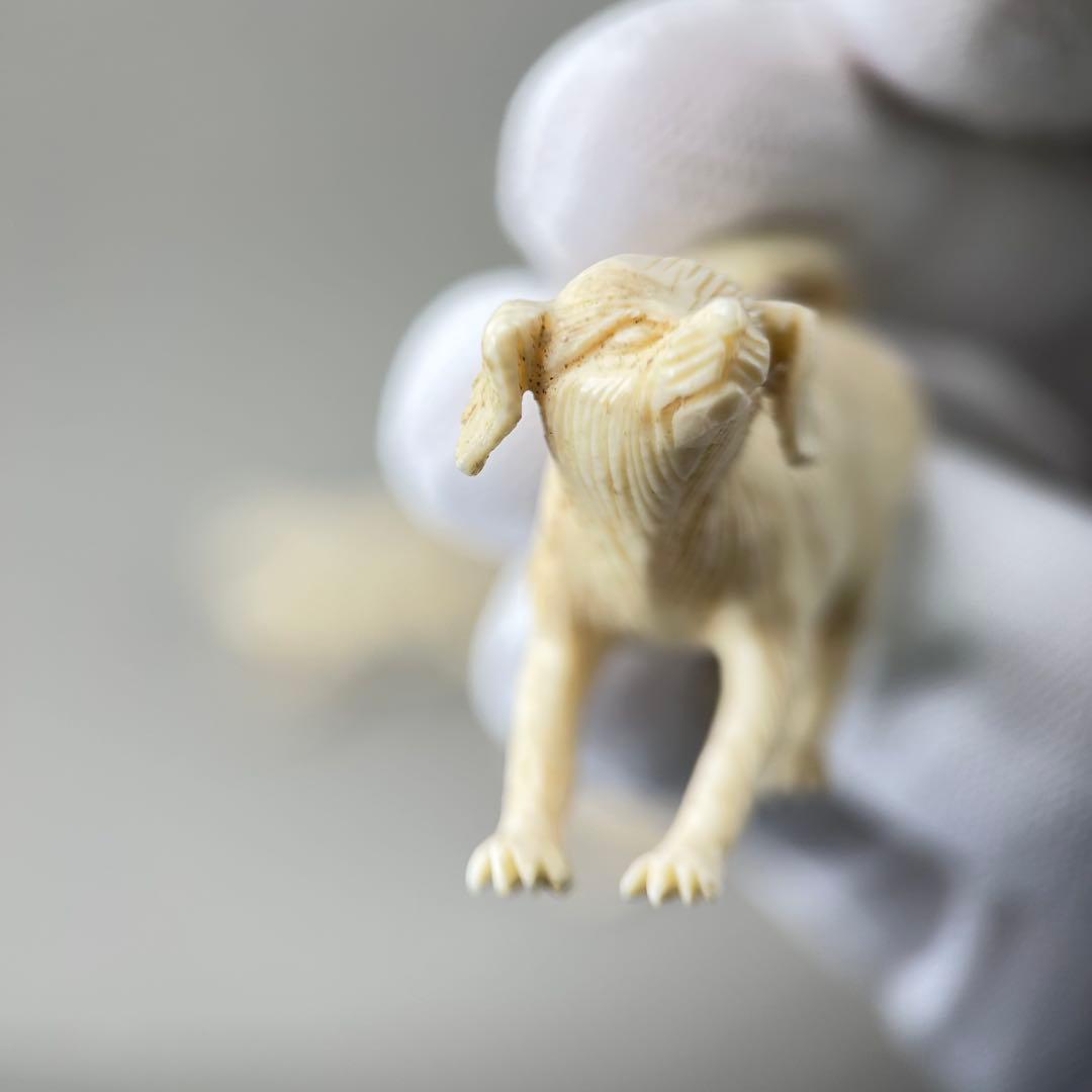 犬の彫刻 3体セット彫刻極上根付天然素材アンティーク骨董飾り物古美術置物細密細工