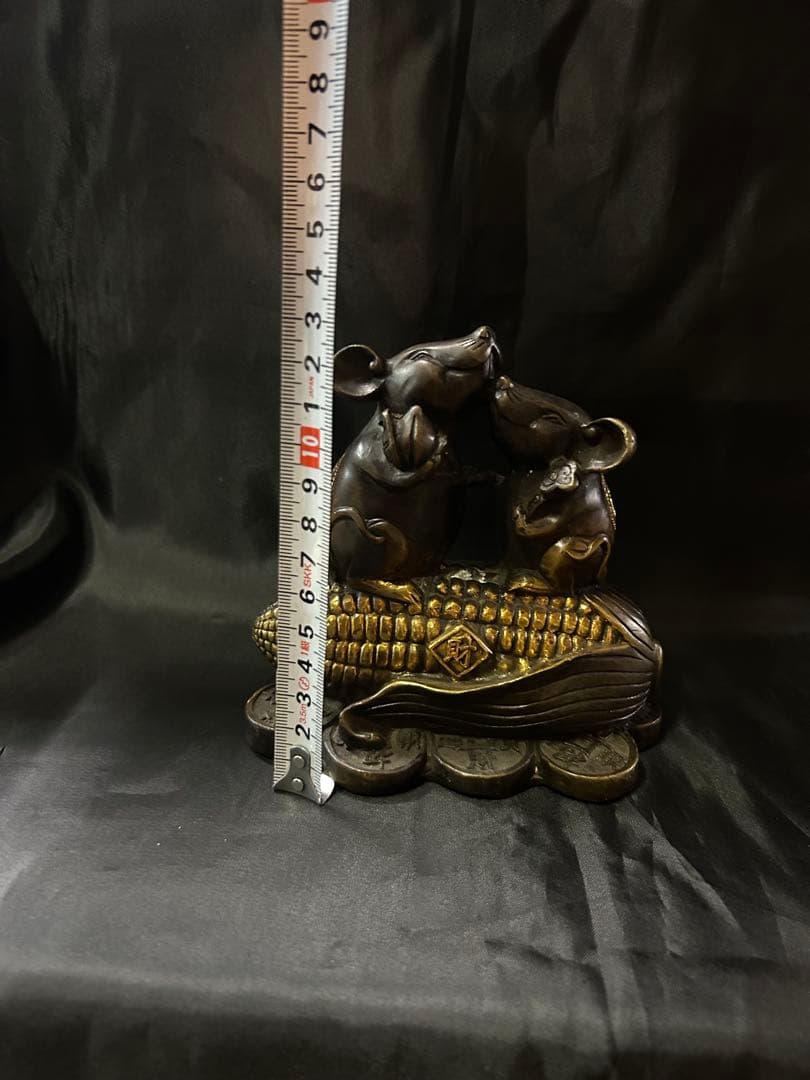 ブロンズ製　ネズミの彫刻 豊穣の象徴　財運　富　繁栄