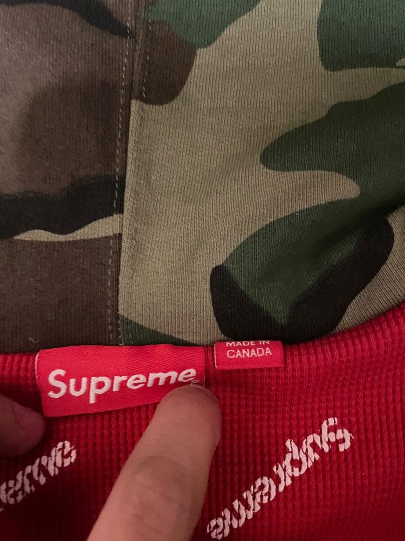 Supreme 迷彩ジップフーディー　s