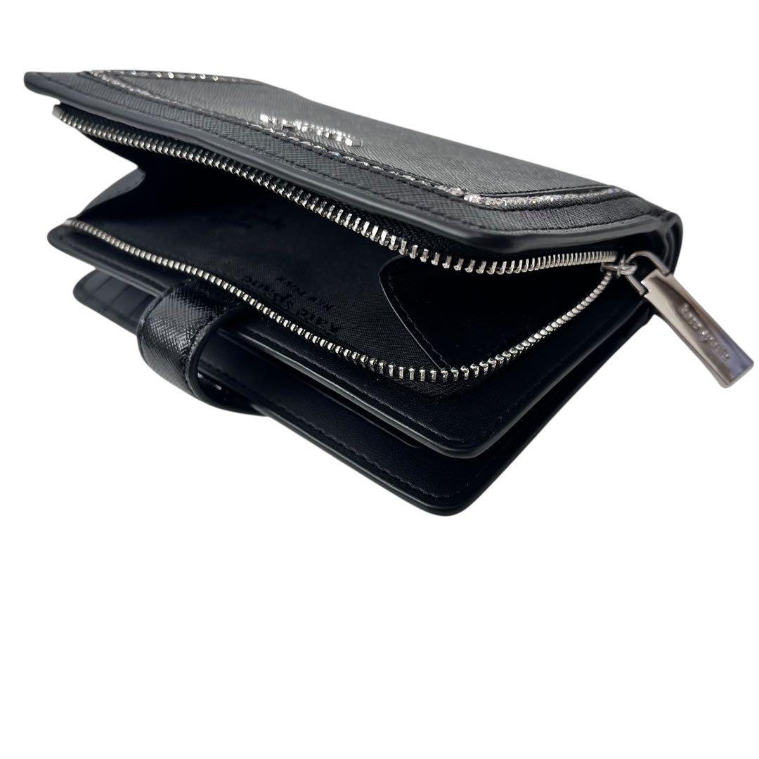 未使用品✨ kate spade ケイトスペード ビジュー コンパクト財布 黒