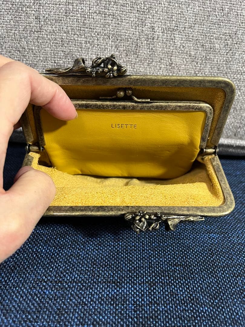 リゼッタ lisette ポルトモネがま口財布ショート　フラワー　カナリ