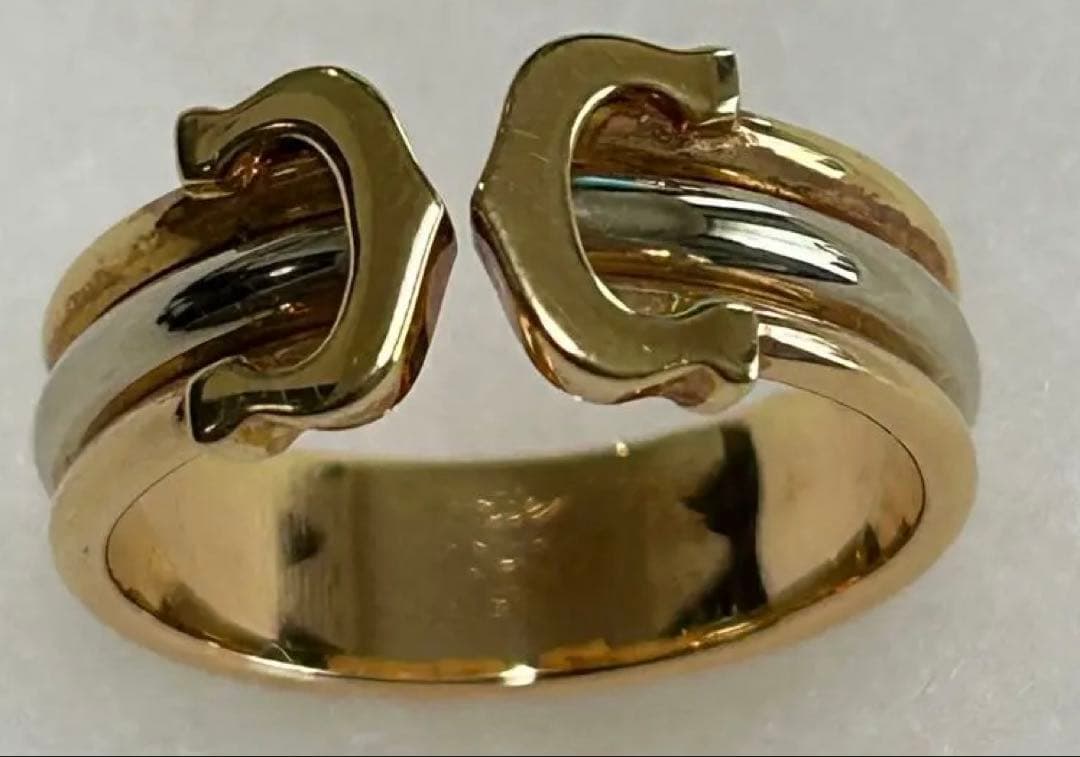 カルティエ　ゴールドシルバー二重リング