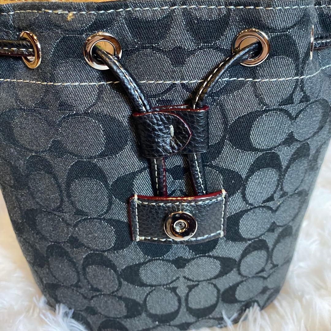 【新品・未使用】 COACH シグネチャー バケットバッグ 黒　ブラック