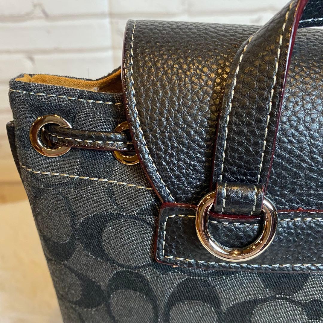 【新品・未使用】 COACH シグネチャー バケットバッグ 黒　ブラック