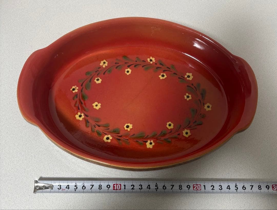 ポトゥリ・ダルザス オーバル グラタン皿 フランスアンティーク　アルザス産 陶器