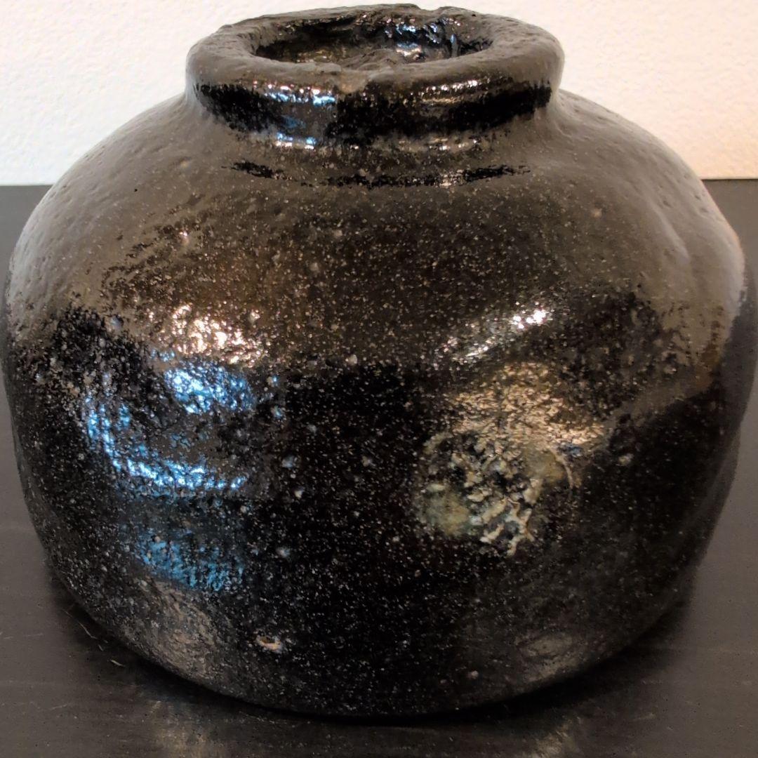 茶道具　黒楽茶碗　初代　小川長楽　数印　合わせ箱