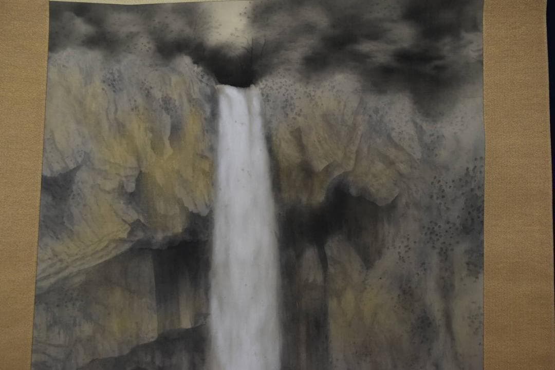 【真作】大島祥丘/華厳の滝図/華厳の瀧図/掛軸/名家伝来/AA-139