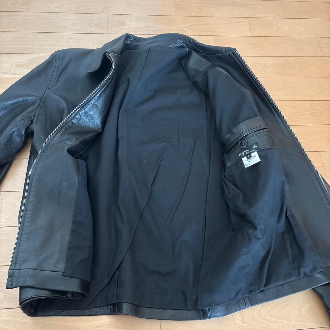 90s agnès b leatherjacket シープ羊　サイズ0 アニエス