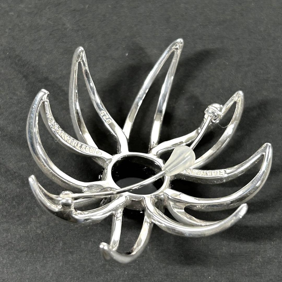 ティファニー ブローチ ファイヤーワークス シルバー925×オニキス 箱付き