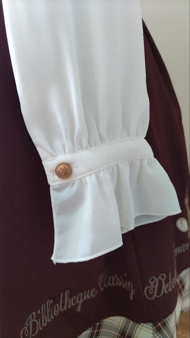 No.2866_アマベル_ボルドーくまちゃん刺繍裏地チェック3点セット