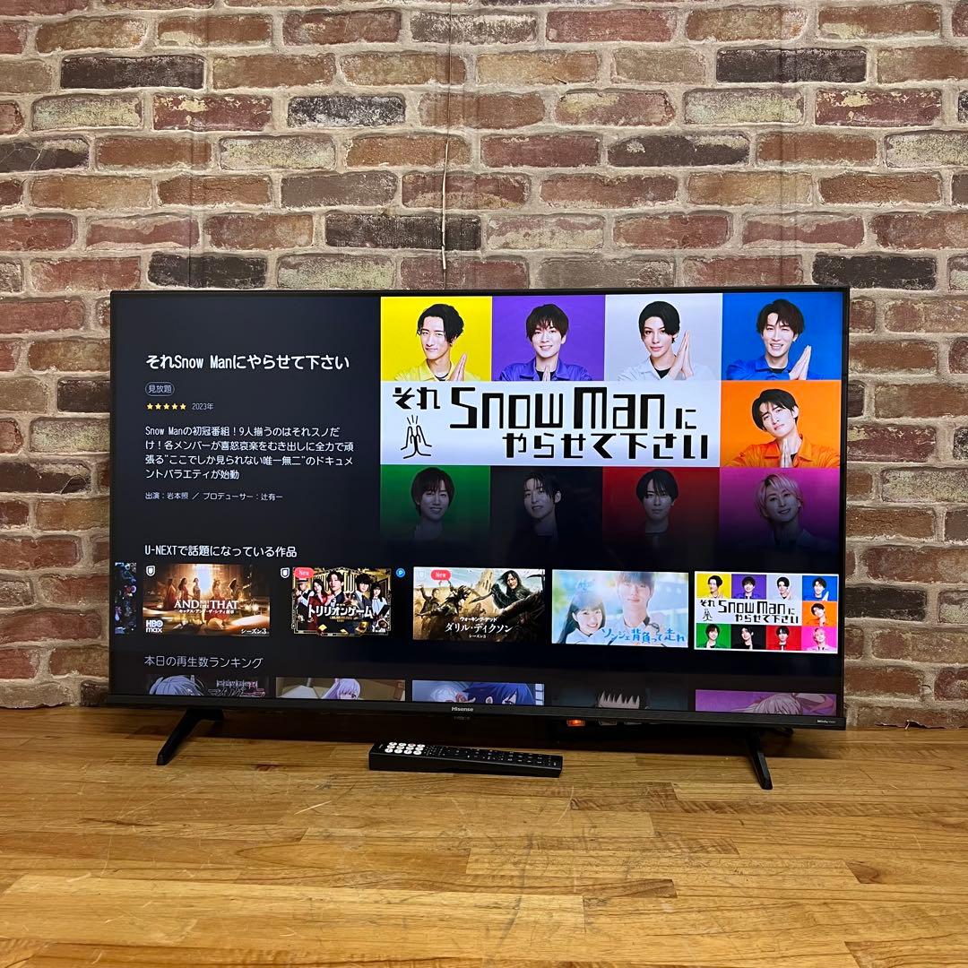 ハイセンス 43V型 4K 液晶テレビ 43A6K 動画アプリ搭載 保証書あり！