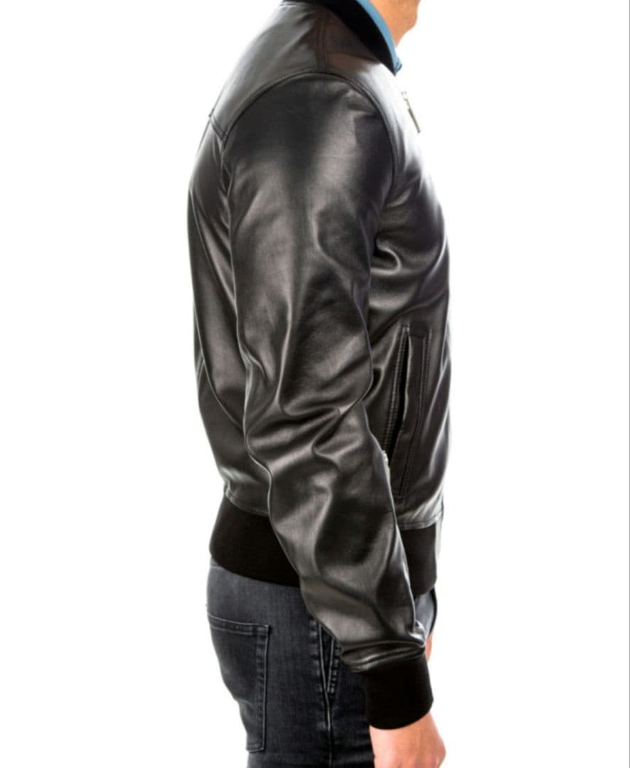 DOLCE&GABBANA ジップアップレザー ボンバージャケット 48