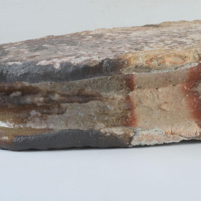 茶道具　信楽焼　奥田英山作　扁壷　花入　共布共箱　N　9811A