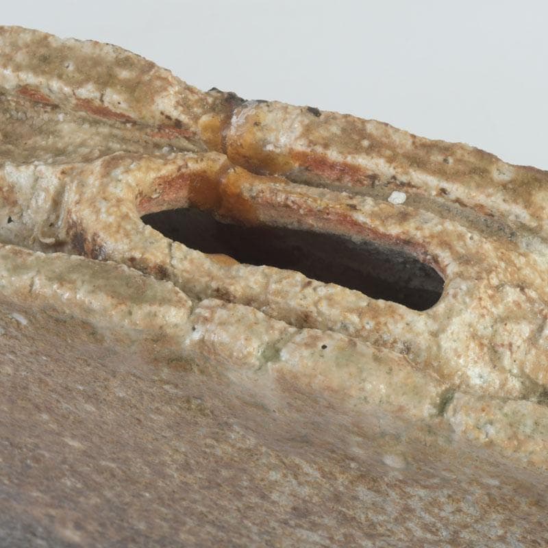 茶道具　信楽焼　奥田英山作　扁壷　花入　共布共箱　N　9811A