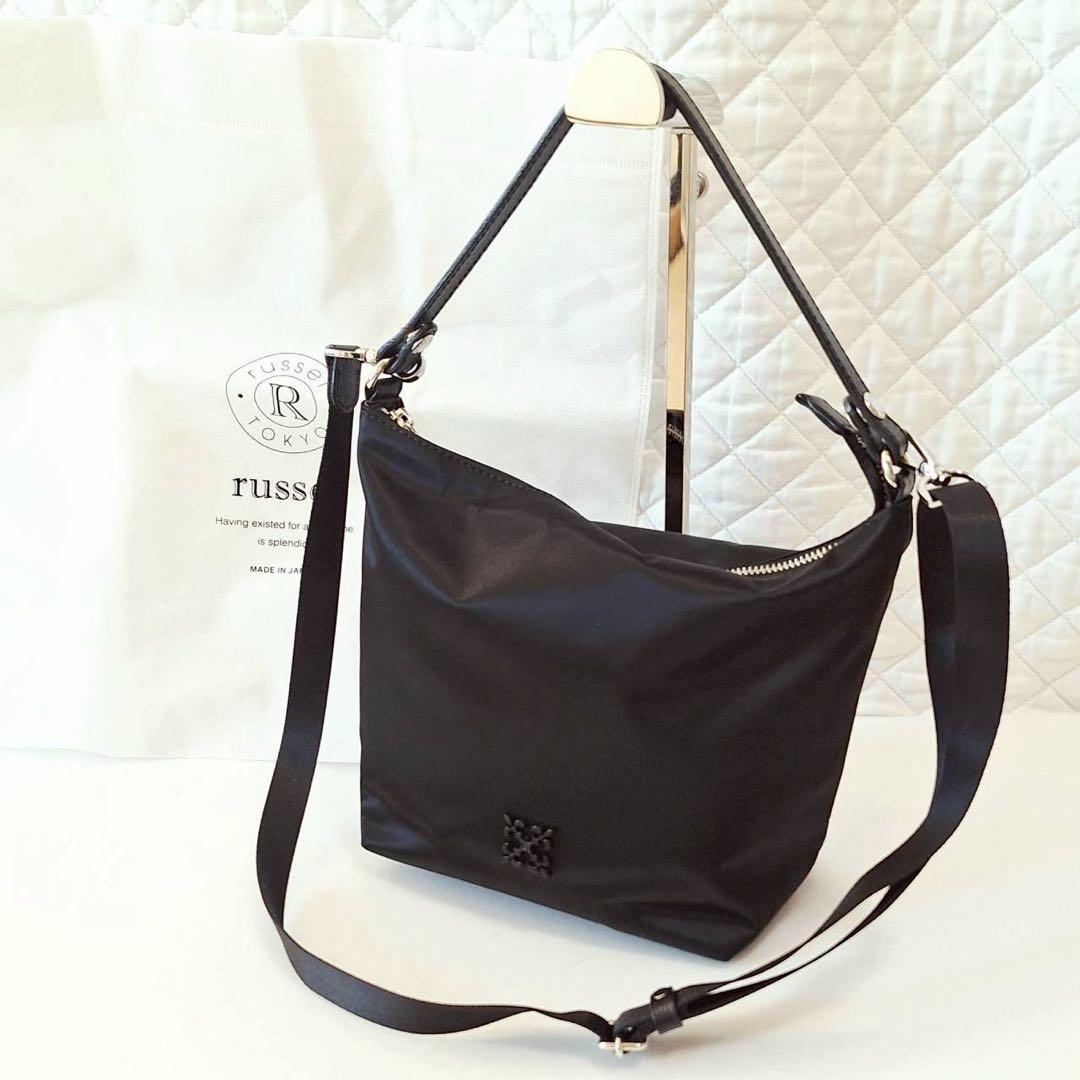 B2071【未使用級】russet ショルダーバッグ クラウズナイロン 黒