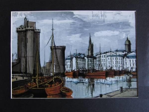 ベルナール・ビュッフェ「La Rochelle」希少画集の額装画、人気作品