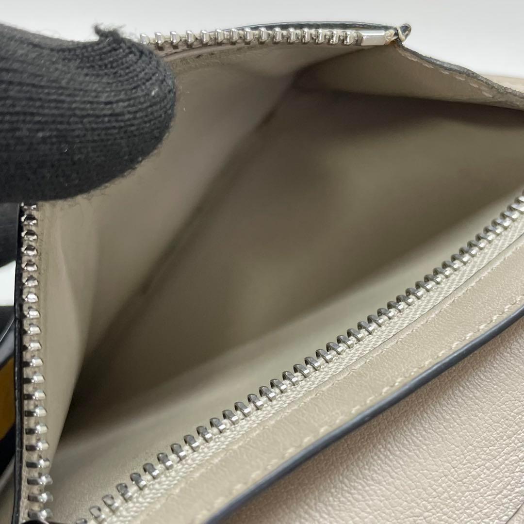 1575 LOEWE ロエベ 折り財布 アナグラム レザー イエロー