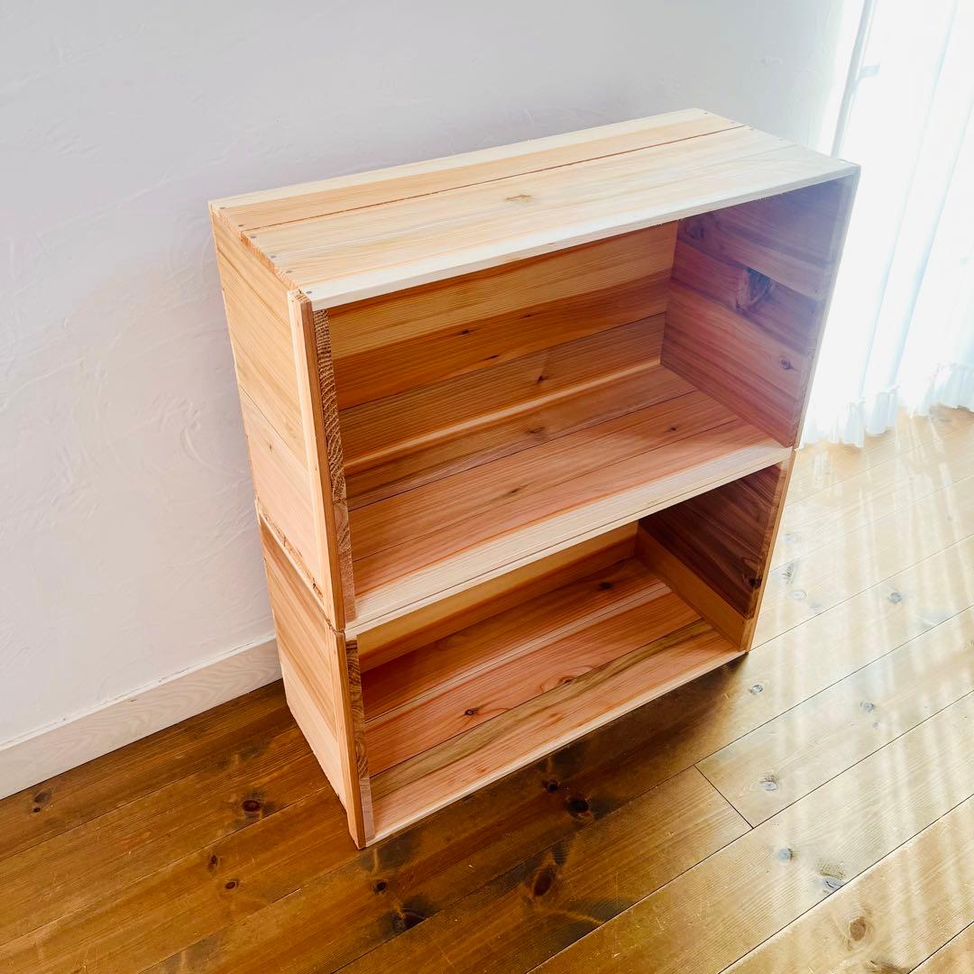 新品 蓋付 りんご箱 A4 サイズ 6箱 / 収納 木箱 ケース ボックス 箱