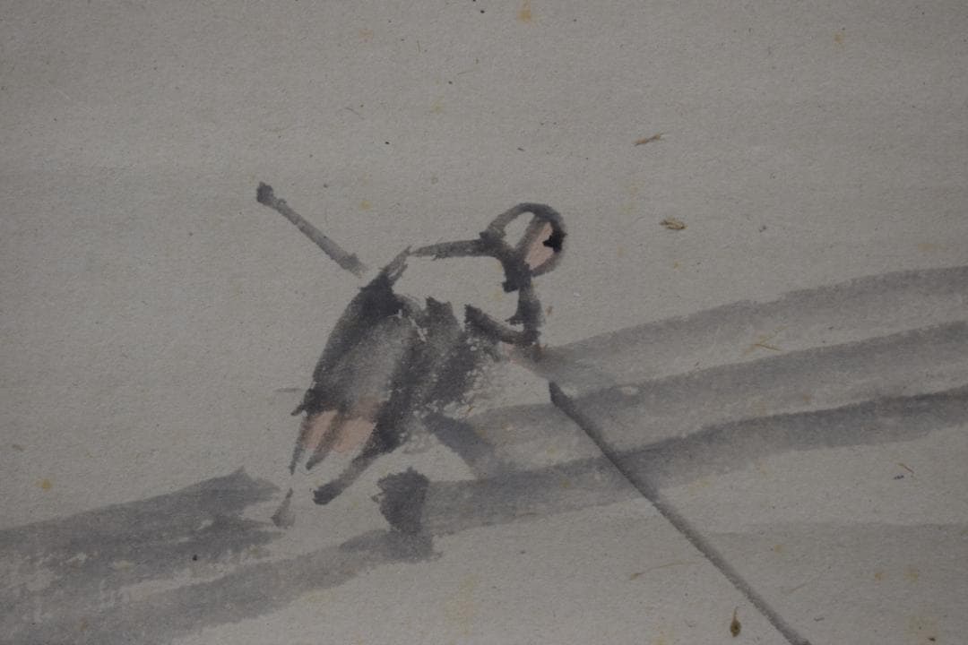 【真作】岸竹堂/春景嵐山図/桜花山水図/掛軸☆宝船☆Y-920　JM