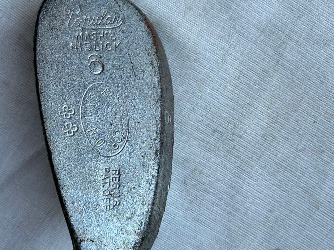 アンティーク　木製　ゴルフ　クラブ　ヒッコリー　アイアン　③ 100年　アメリカ