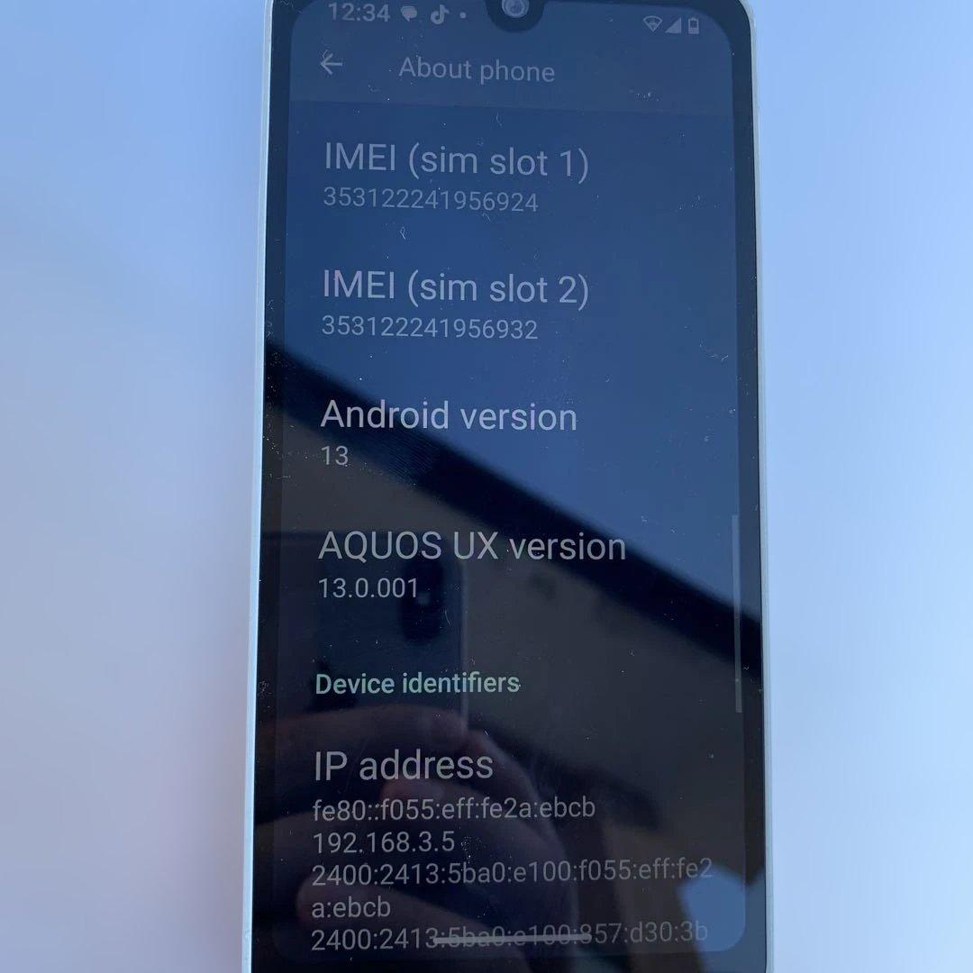AQUOS wish3スマートフォン ホワイト 約インチ