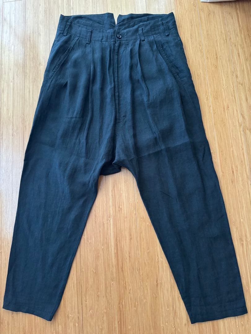 nude masahikomaruyama 黒 サルエルパンツ リネン100