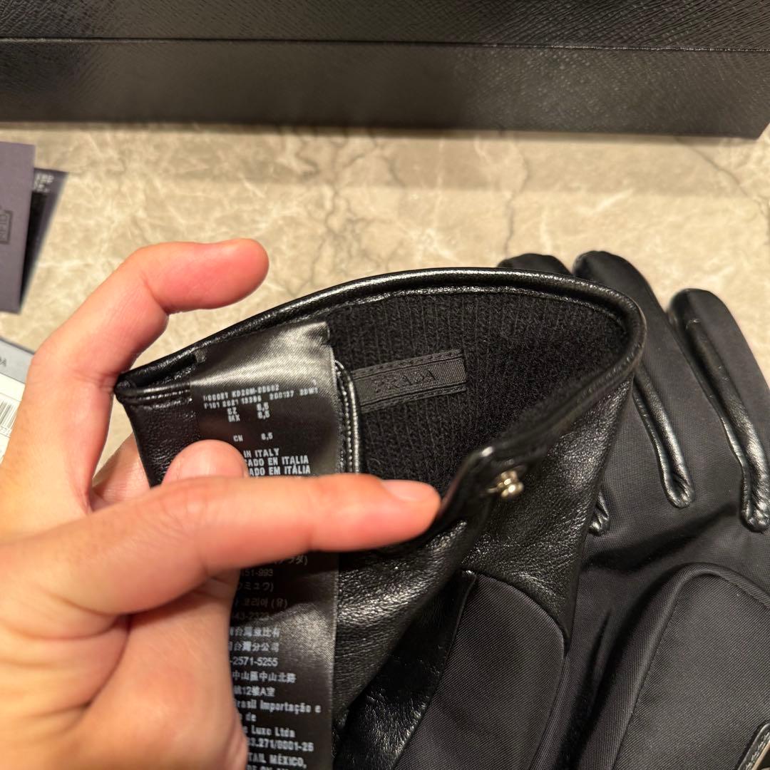 【新品・未使用】PRADA プラダ リナイロン×レザー 手袋 グローブ 8.5