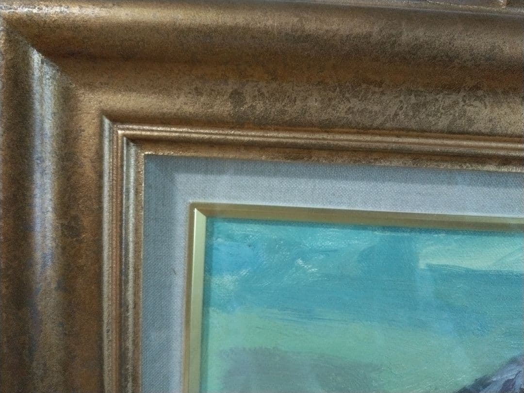 信州 松原湖から八ヶ岳を望む 渡辺啓輔 油彩画