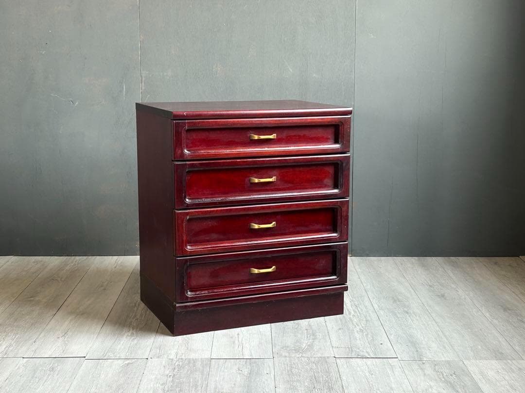 定番　ヴィンテージ　カリモク karimoku 4段チェスト　ブラウン　G