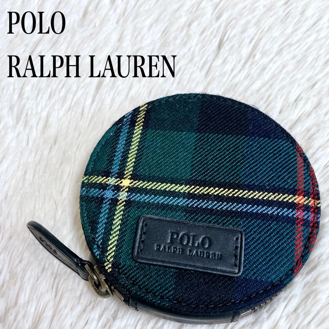 極美品 希少 ポロラルフローレン ロゴ タータンチェック 丸型 ケース