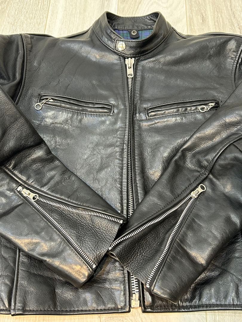 Vansonブラック レザー シングルライダース　 コメットCOMETサイズ38