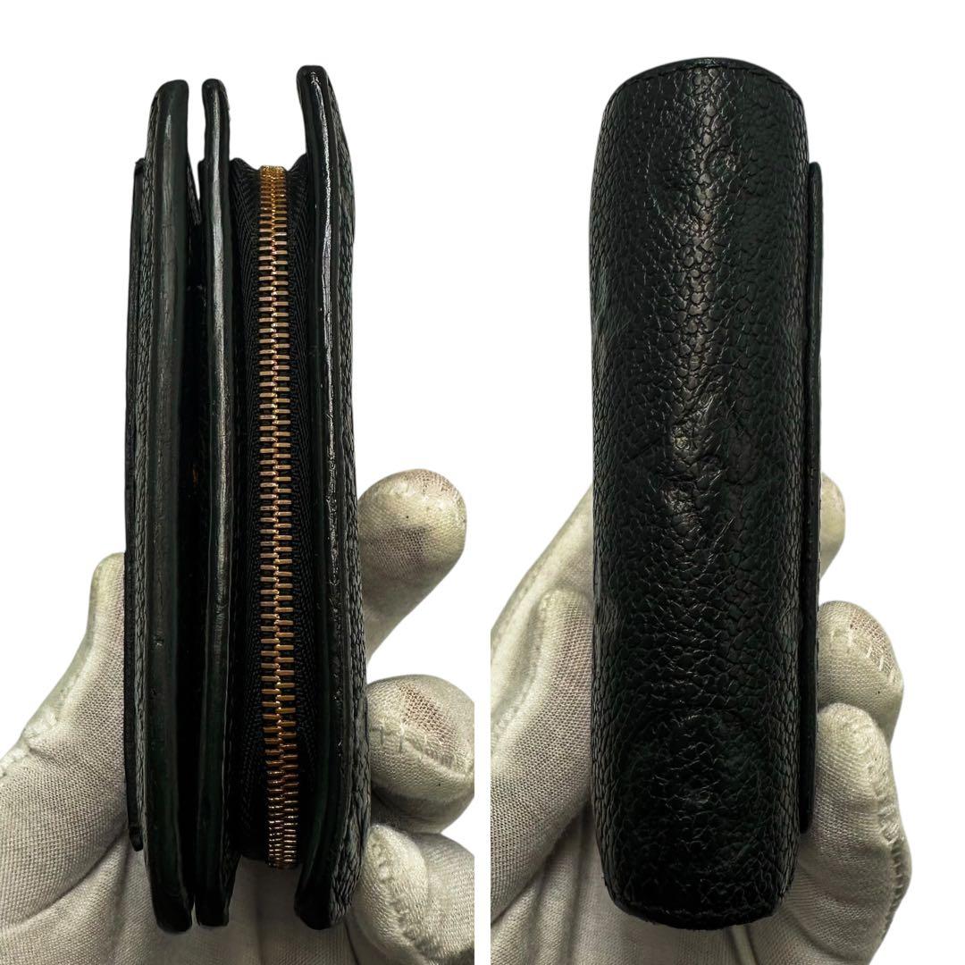 【現行品】ルイヴィトン折り財布 ポルトフォイユ クレア アンプラント ノワール