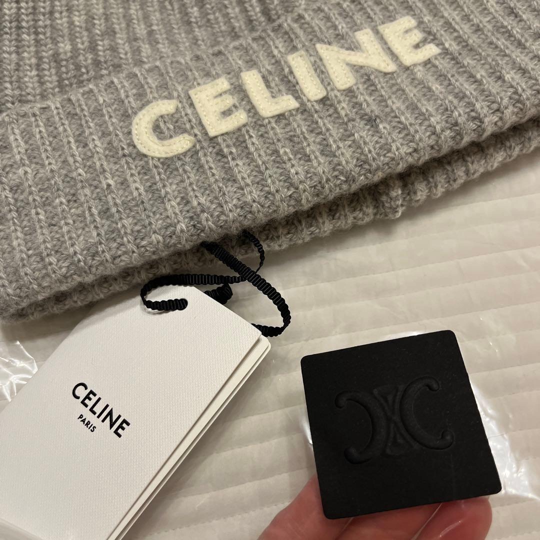新品未使用⭐︎ セリーヌ　CELINE グレー ニット帽　ビーニー