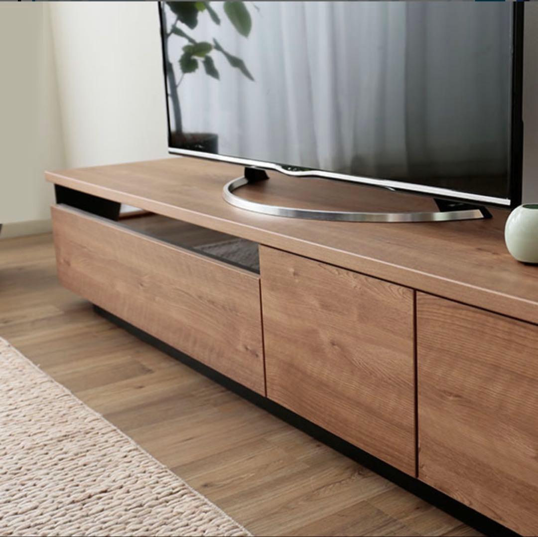LOWYA テレビボード 180cm 完成品 日本製 ローボード 木目 ブラウン