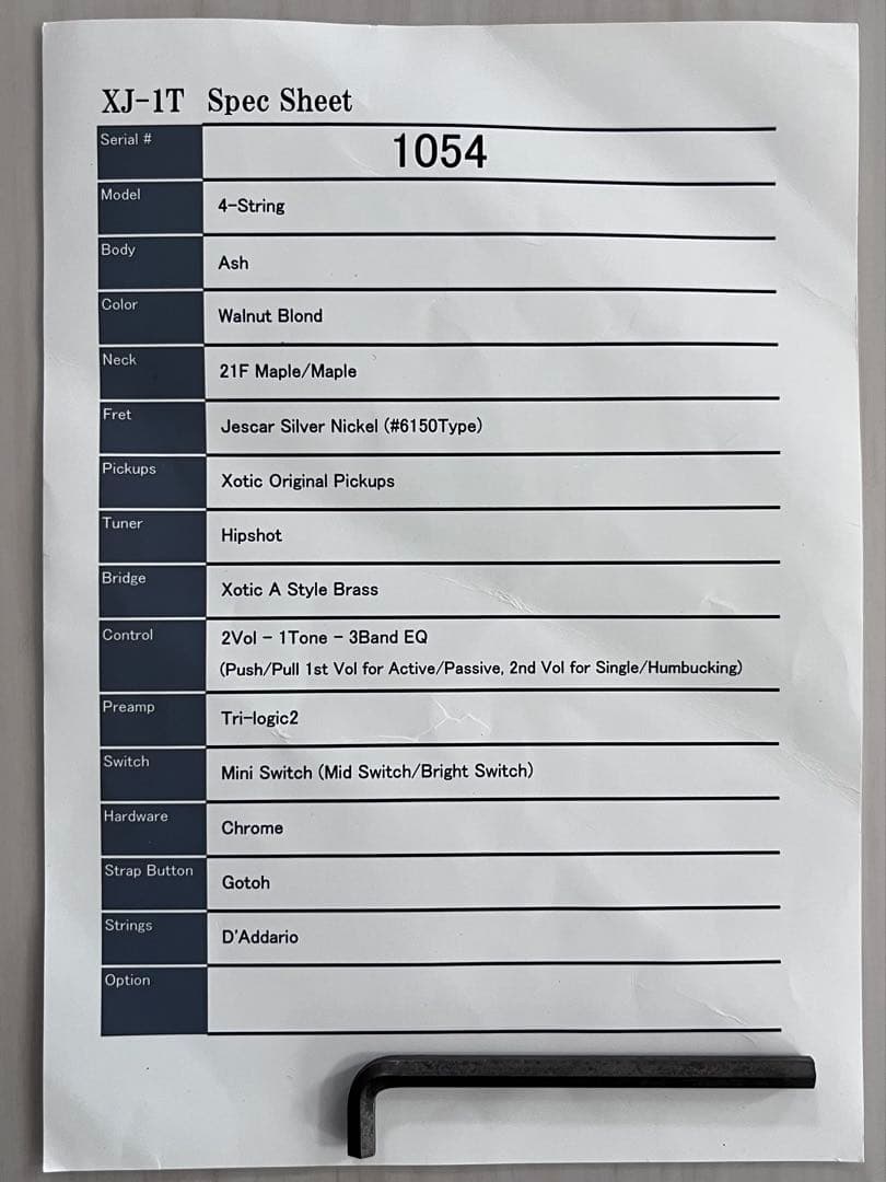 【値下げ】【美品】Xotic XJ-1T 4st Ash/M Wallnut