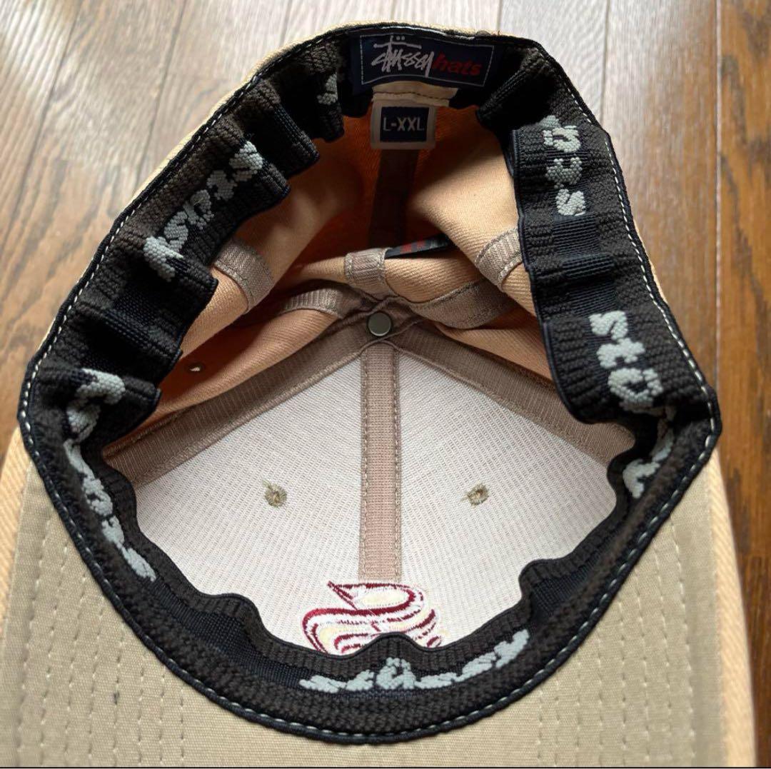 90s old stussy ステューシー キャップ 帽子 Sロゴ　ベージュ