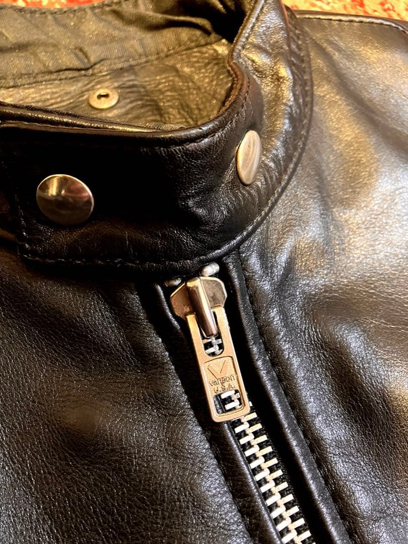 vanson 42 シルバーカスタム　レザー シングルライダース　キルティング