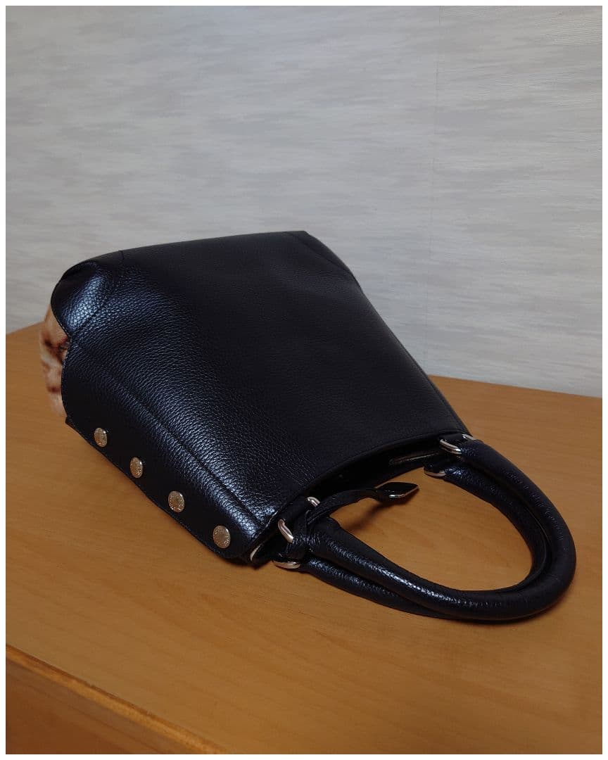 新品未使用　FURLA　フルラ　ハラコ　2way ハンド　ブラック☓レオパード