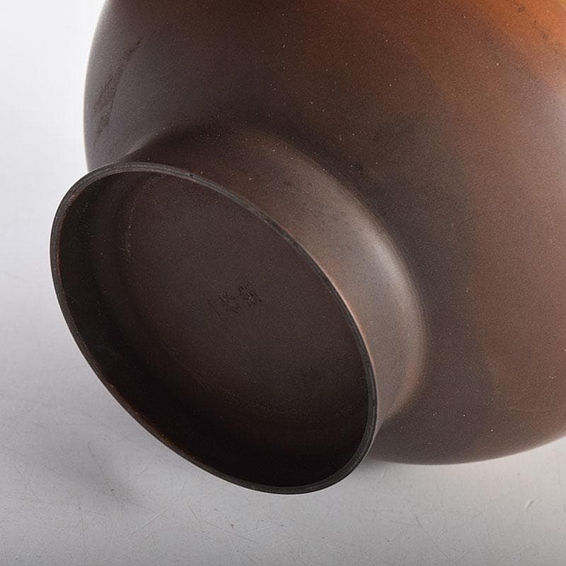 田畑一作造　朱銅　一輪挿し　樫の実　共箱　V　8319