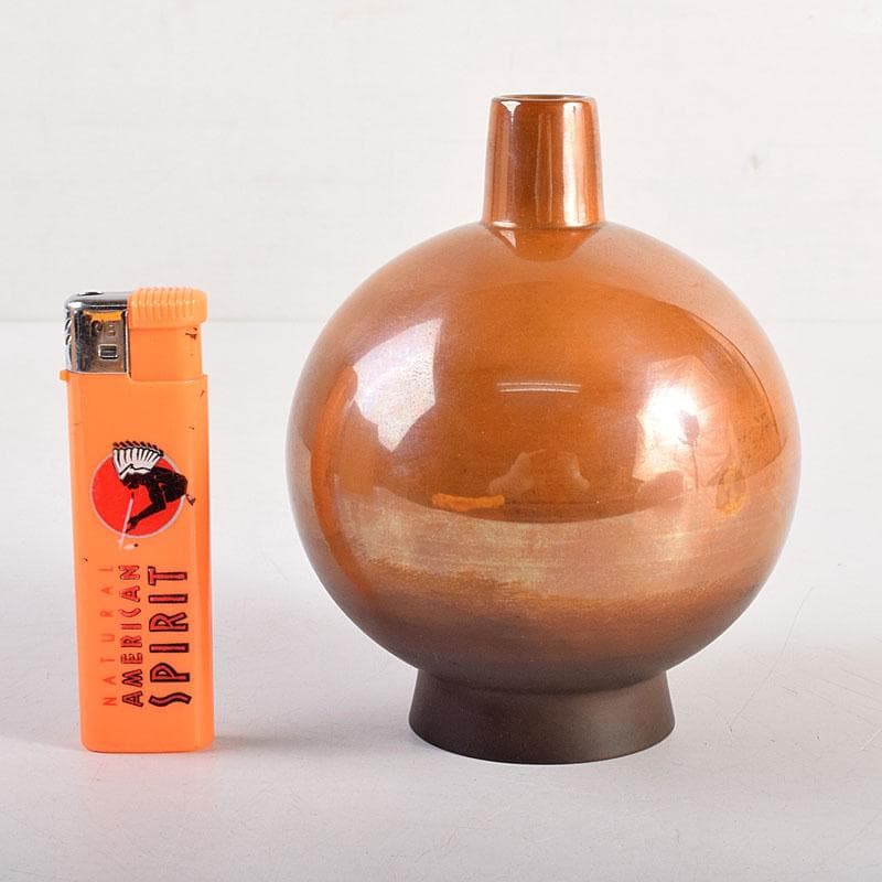 田畑一作造　朱銅　一輪挿し　樫の実　共箱　V　8319