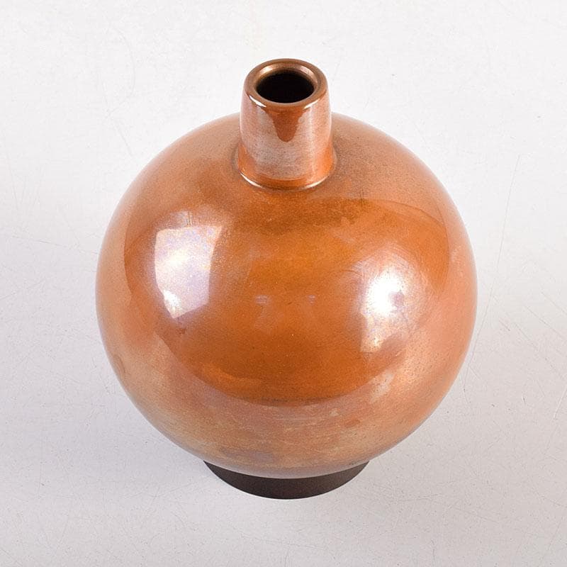 田畑一作造　朱銅　一輪挿し　樫の実　共箱　V　8319